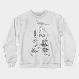 Boot and Shoe Nailing Machine Vintage Patent Hand Drawing Funny Novelty Crewneck Sweatshirt